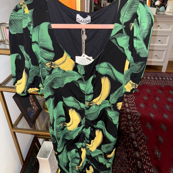 GANNI Leaf and Banana Dress - Never Worn - Picture 1 of 7